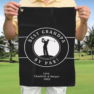Best Grandpa By Par Elegant Sports Golfer Black Golf Towel