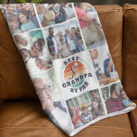 Best Grandpa By Par Family Photo Collage Golfing Fleece Blanket<br><div class="desc">Retro Best Grandpa By Par design you can easily customise for a golf loving grandfather. Perfect gift for Father's Day or grandfather's birthday. The text "GRANDPA" can be customised with any dad moniker by clicking the "Personalise" button above</div>