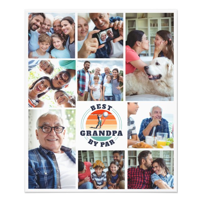 Best Grandpa By Par Family Photo Print (Front)
