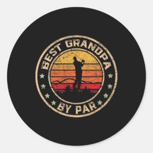 Best Grandpa By Par Father's Day Golf Golfing Classic Round Sticker