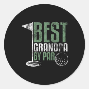Best Grandpa By Par Father's Day Golf Grandad Golf Classic Round Sticker