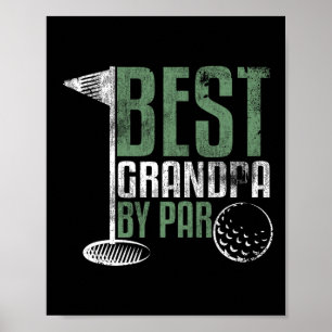 Best Grandpa By Par Father's Day Golf Grandad Golf Poster