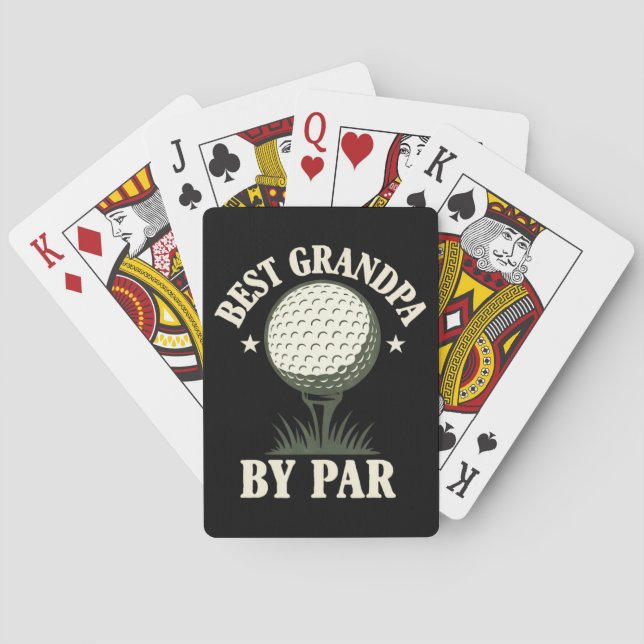 Best Grandpa By Par Funny Playing Cards (Back)