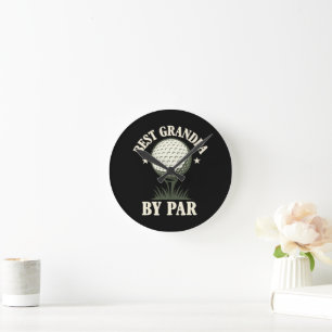 Best Grandpa By Par Funny Round Clock