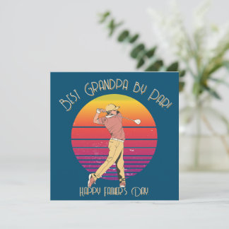 Best Grandpa by Par Golf Father’s Day Design Holiday Card