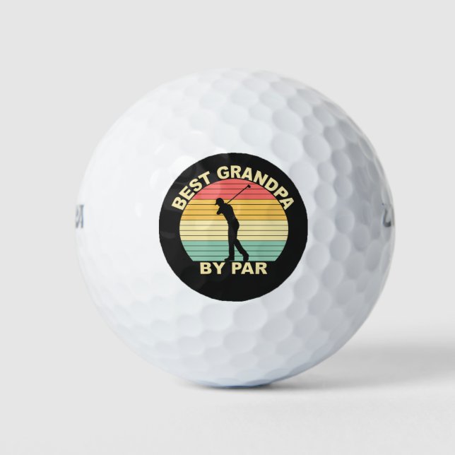 Best Grandpa By Par - Golfer Golf Balls (Front)