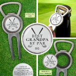BEST GRANDPA BY PAR Monogram Bottle Opener Divot Tool<br><div class="desc">Recognise a special golf-enthusiast grandfather with this personalised golf All-in-One Golf Ball Marker, Bottle Opener and Divot Tool featuring the funny golf title BEST GRANDPA BY PAR with a monogram or name in your choice of text and background colours. ASSISTANCE: For help with design modification or personalisation, colour change, transferring...</div>