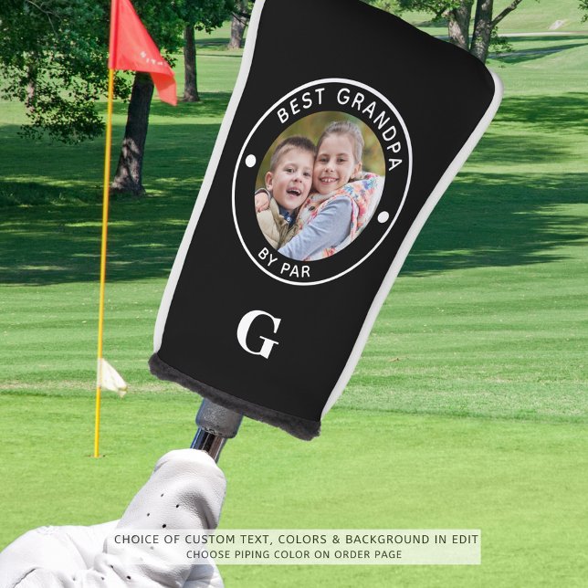 BEST GRANDPA BY PAR Monogram Photo Custom Golf Head Cover (Creator Uploaded)
