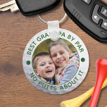 BEST GRANDPA BY PAR One Photo Funny Custom Key Ring<br><div class="desc">For the special golf lover grandfather, create unique photo keychain featuring your picture on a golf ball image and the suggested editable funny title BEST GRANDPA BY PAR - NO PUTTS ABOUT IT or your custom text in your choice of text and colours (shown in green). ASSISTANCE: For help with...</div>