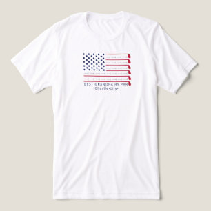 Best Grandpa By Par Patriotic Golf American Flag Tri-Blend Shirt
