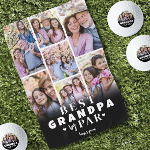 Best Grandpa By Par Photo Collage Golf Towel