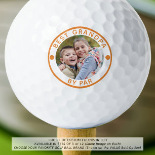 BEST GRANDPA BY PAR Photo Custom Colour Golf Balls