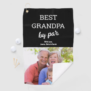 Best Grandpa by Par Photo Father's day Custom Golf Towel