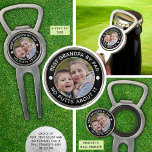 BEST GRANDPA BY PAR Photo Funny Custom Colours Divot Tool<br><div class="desc">For the special golf lover Grandpa with a sense of humour, create a unique and handy multi-purpose All-in-One Golf Ball Marker, Bottle Opener and Divot Tool featuring your photo and the funny editable title BEST GRANDPA BY PAR - NO PUTTS ABOUT IT or your custom text in your choice of...</div>