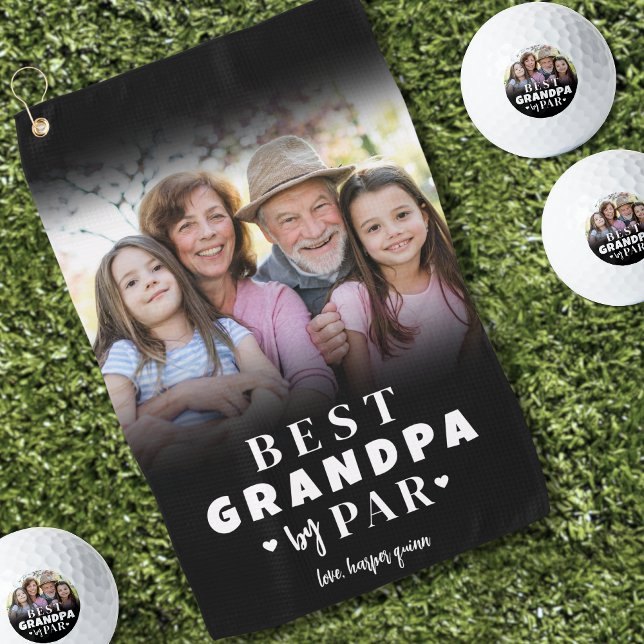 Best Grandpa By Par Photo Golf Towel (Best Grandpa By Par Photo Golf Towel)