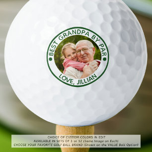 BEST GRANDPA BY PAR Photo Green Personalised Golf Balls