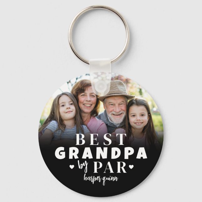 Best Grandpa By Par Photo Key Ring (Front)