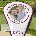 BEST GRANDPA BY PAR Photo Monogram Burgundy Golf Head Cover<br><div class="desc">For the special golf-enthusiast grandfather, create a unique photo golf head cover with the editable title BEST GRANDPA BY PAR and personalised with a photo and his monogram in burgundy with suggested coordinating burgundy piping (other piping colours are available on the ordering page). PHOTO TIP: Choose a photo with the...</div>