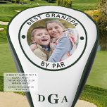 BEST GRANDPA BY PAR Photo Monogram Forest Green Golf Head Cover<br><div class="desc">For the special golf-enthusiast grandfather, create a unique photo golf head cover with the editable title BEST GRANDPA BY PAR and personalised with a photo and his monogram in an editable forest green colour and suggested forest green piping you can change on the order preference page. ASSISTANCE: For help with...</div>
