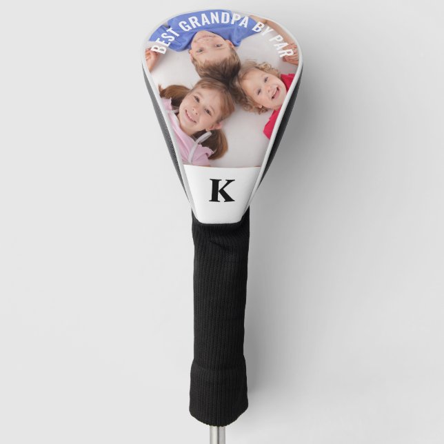 BEST GRANDPA BY PAR Photo Monogram Golf Head Cover (Front)