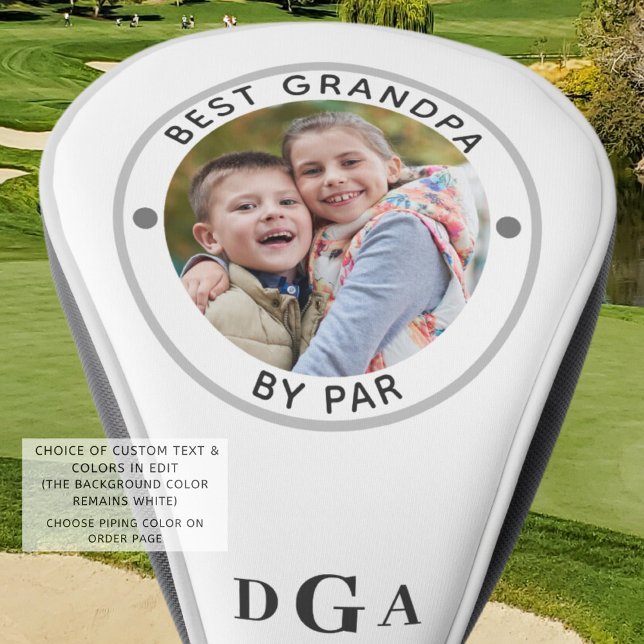 BEST GRANDPA BY PAR Photo Monogram Golf Head Cover (Creator Uploaded)