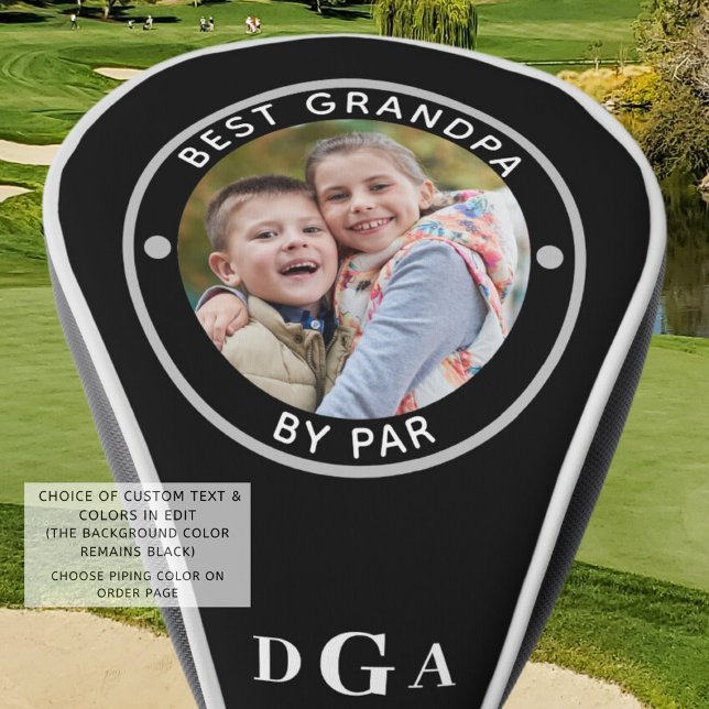 BEST GRANDPA BY PAR Photo Monogram Golf Head Cover (Creator Uploaded)