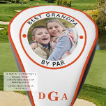 BEST GRANDPA BY PAR Photo Monogram Orange Golf Head Cover<br><div class="desc">For the special golf-enthusiast grandfather, create a unique photo golf head cover with the editable title BEST GRANDPA BY PAR and personalised with a photo and his monogram in an editable orange colour and suggested orange piping you can change on the order preference page. ASSISTANCE: For help with design modification/personalisation,...</div>