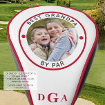 BEST GRANDPA BY PAR Photo Monogram Red Golf Head Cover<br><div class="desc">For the special golf-enthusiast grandfather, create a unique photo golf head cover with the editable title BEST GRANDPA BY PAR and personalised with a photo and his monogram in an editable red colour and suggested red piping you can change on the order preference page. PHOTO TIP: Choose a photo with...</div>