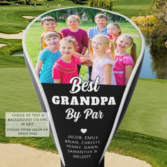 BEST GRANDPA BY PAR Photo Names Custom Colours Golf Head Cover (Creator Uploaded)