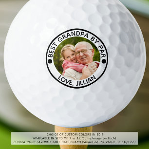 BEST GRANDPA BY PAR Photo Personalised Golf Balls