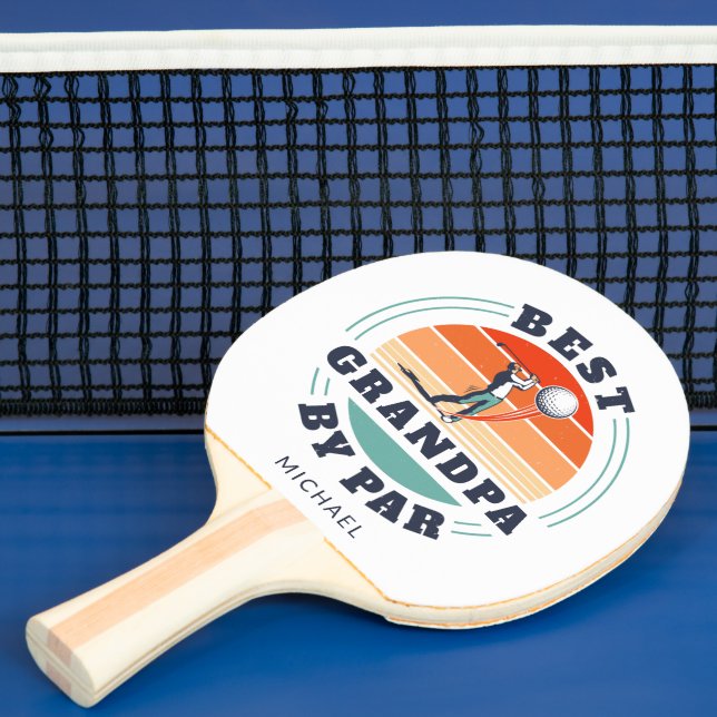 Best Grandpa By Par Retirement Custom Ping Pong Paddle (Insitu)