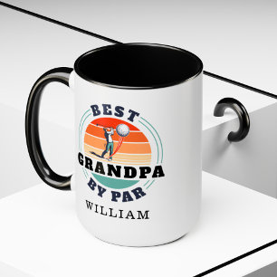Best Grandpa By Par Retro Birthday Personalised Mug