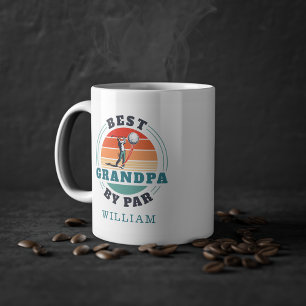 Best Grandpa By Par Retro Fathers Day Personalised Coffee Mug