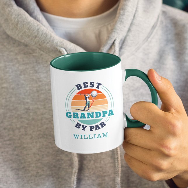 Best Grandpa By Par Retro Fathers Day Personalized Mug (Creator Uploaded)