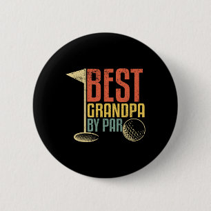 Best Grandpa By Par Retro Funny Golf Player Papa F 6 Cm Round Badge