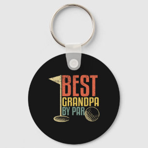 Best Grandpa By Par Retro Funny Golf Player Papa F Key Ring