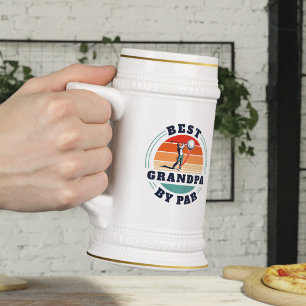 Best Grandpa By Par Retro Golf Lover Dad Custom Beer Stein
