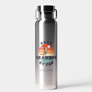 Best Grandpa By Par Retro Golfing Dad Water Bottle