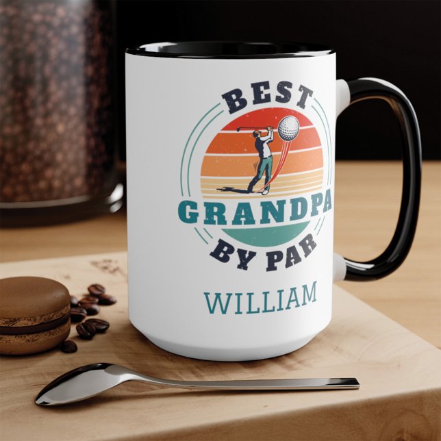 Best Grandpa By Par Retro Golfing Personalised Mug (Creator Uploaded)