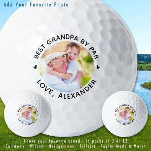 Best GRANDPA By Par Simple Personalised Photo Golf Balls