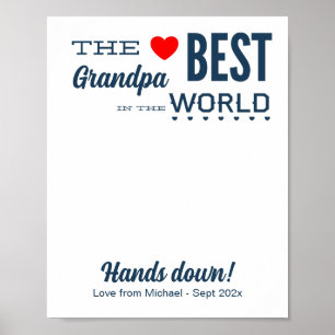 Best Grandpa Custom Handprint Art Template Poster
