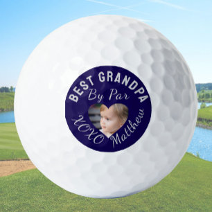 Best Grandpa Custom Kids Photo Blue Golf Balls
