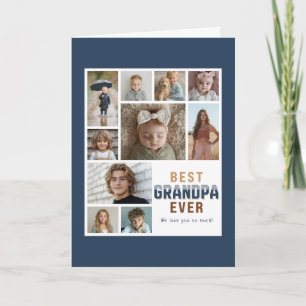 Best Grandpa Ever 10 Photo Collage  Card