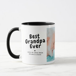 Best Grandpa Ever 2-Photo Collage & Custom Message Mug