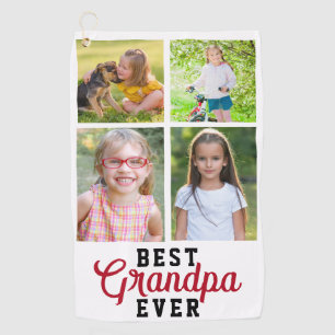 Best Grandpa Ever 4 Grandchild Photo Golf Towel
