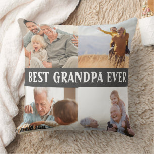 Best Grandpa Ever 4 Photo Collage Create Your Own Cushion