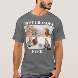Best Grandpa Ever 4 Photo Collage Create Your Own  T-Shirt