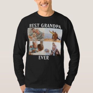 Best Grandpa Ever 4 Photo Collage Create Your Own  T-Shirt