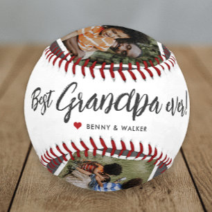 Best Grandpa Ever 4 Photo Collage Fathers Day Baseball