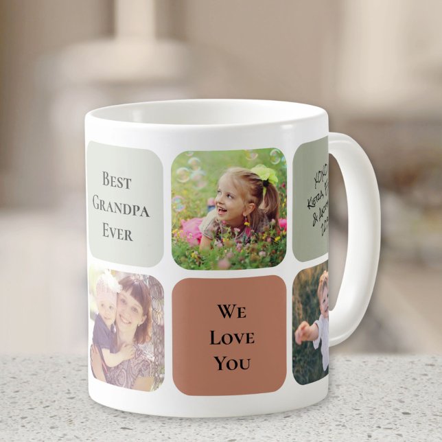 Best Grandpa Ever 5 Photos Coffee Mug (Creator Uploaded)